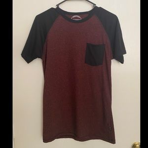 Dikotomy heather maroon & black t-shirt